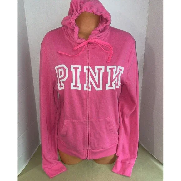 Vintage Victoria’s Secret zip love pink hoodie sweatshirt Top SM - Picture 2 of 9